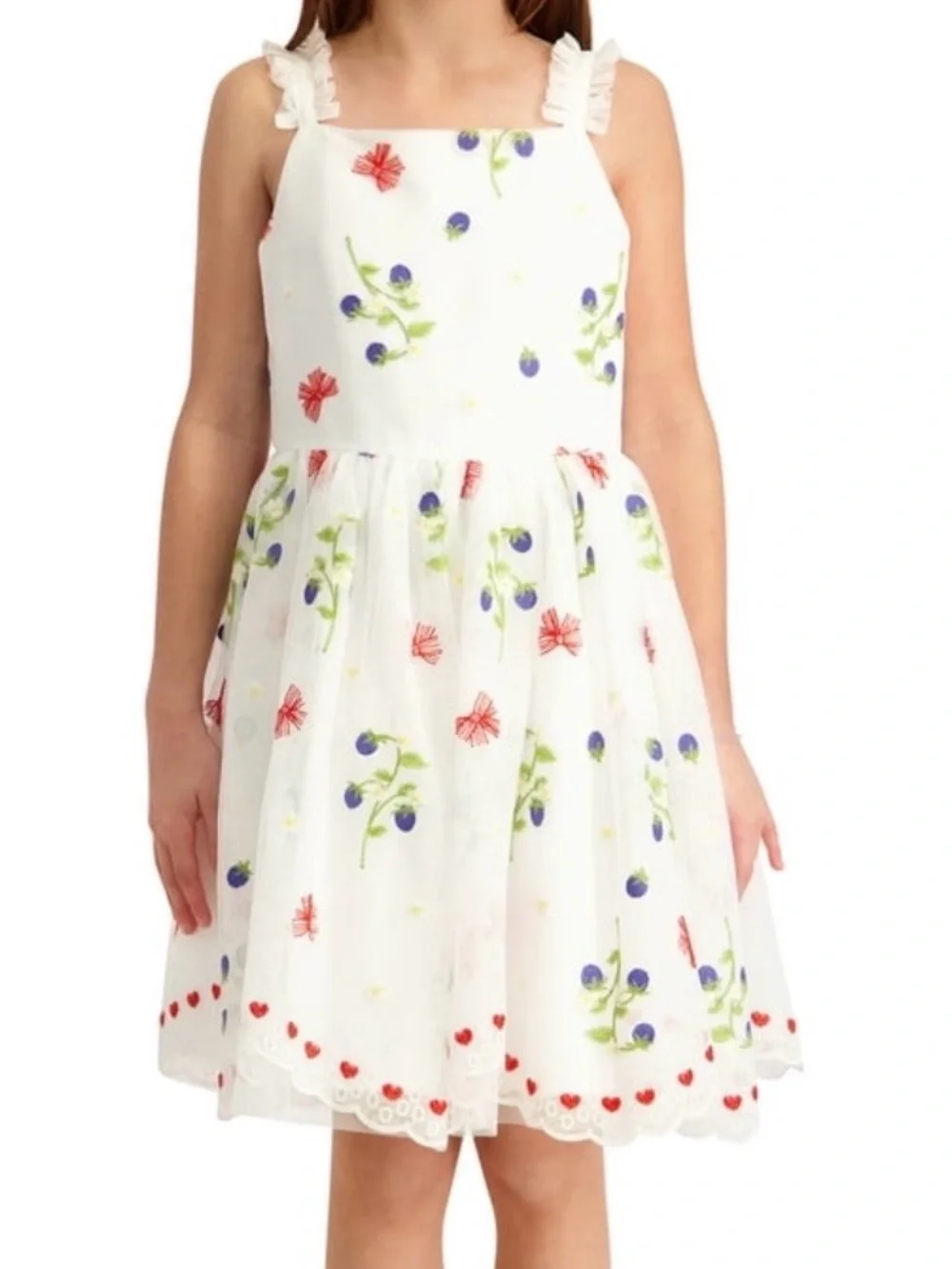 Kensie Girl Sleeveless Beaded Soutache Dress with Tiered Skirt, Size 14